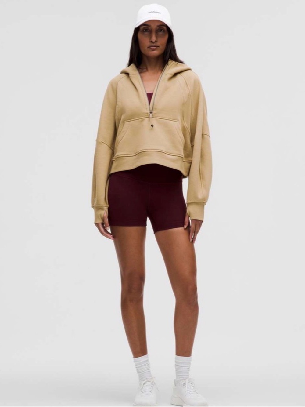 Lululemon Scuba Oversized Half-Zip Hoodie Waist Length Size M/L Filbert Tan NWT - Picture 5 of 6